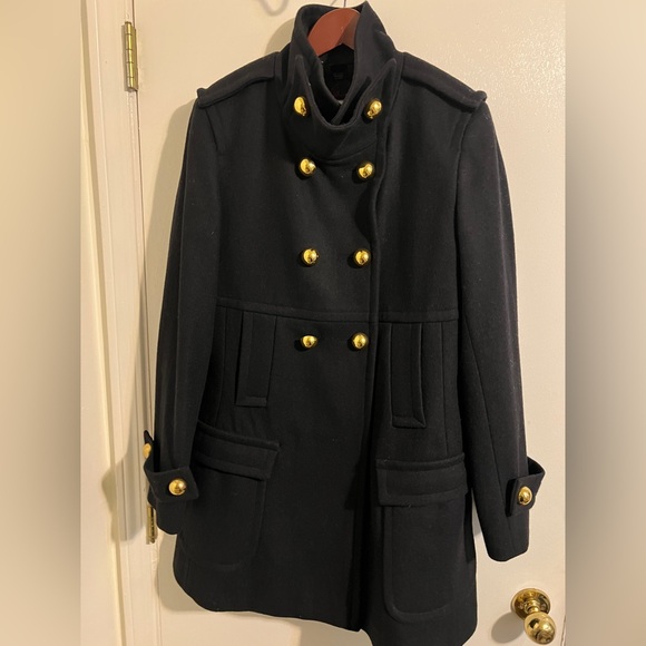 Via Spiga Jackets & Blazers - Via by Via Spiga Military Style 3/4 Length Long Pea Coat | Black | Size Medium